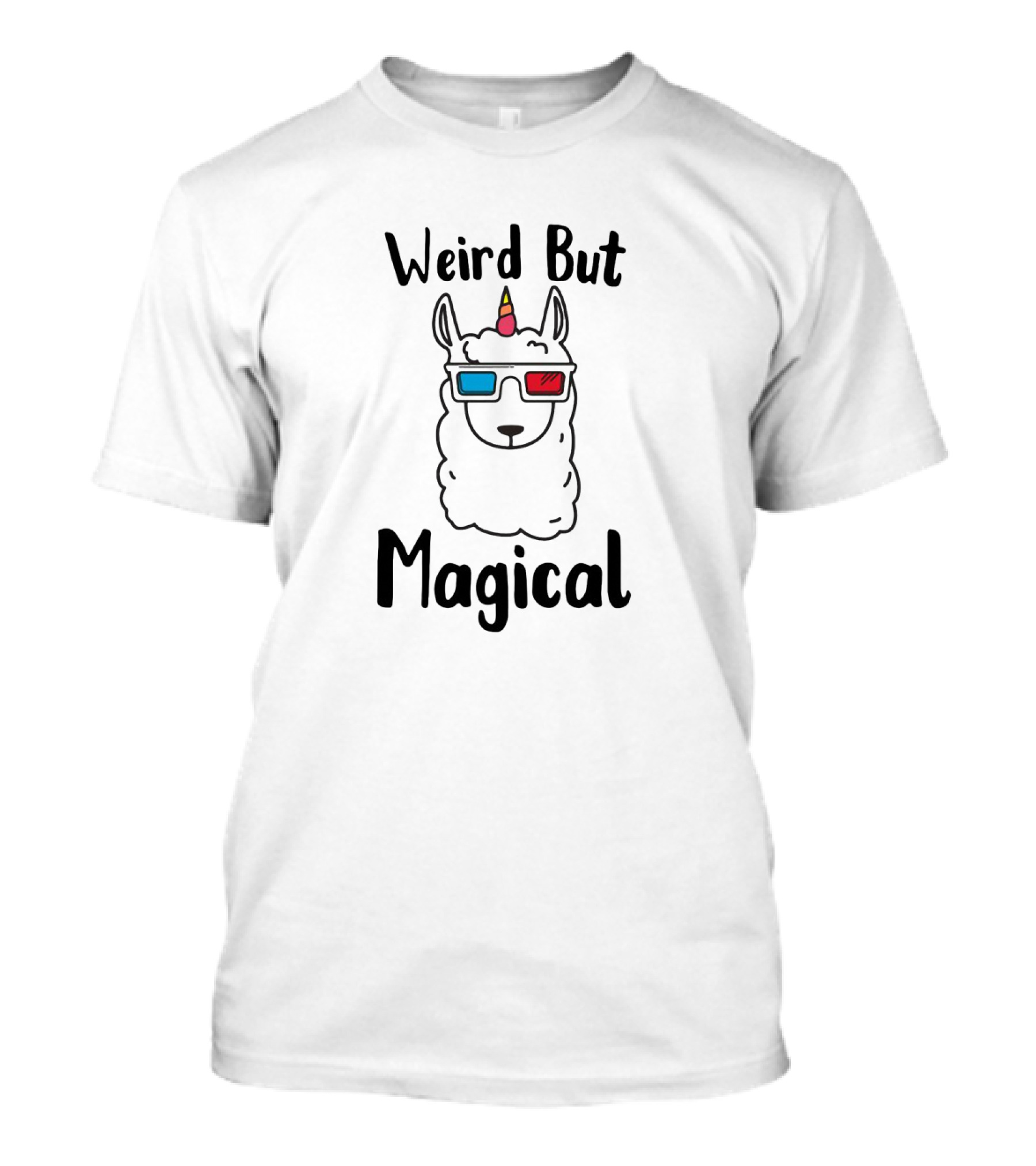 Weird But Magical Llamacorn With 3D Glasses T-Shirt