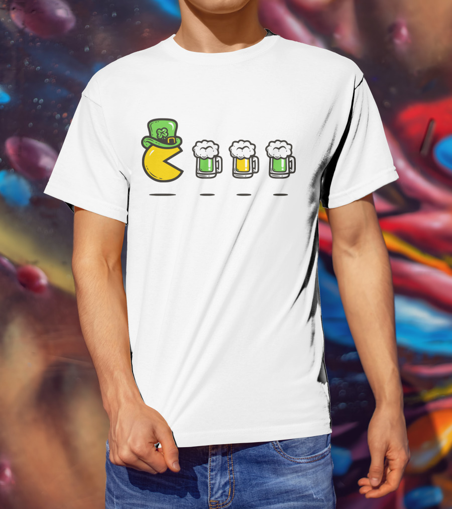 Pacman St. Patrick's Day Beer Mugs Hat T-Shirt