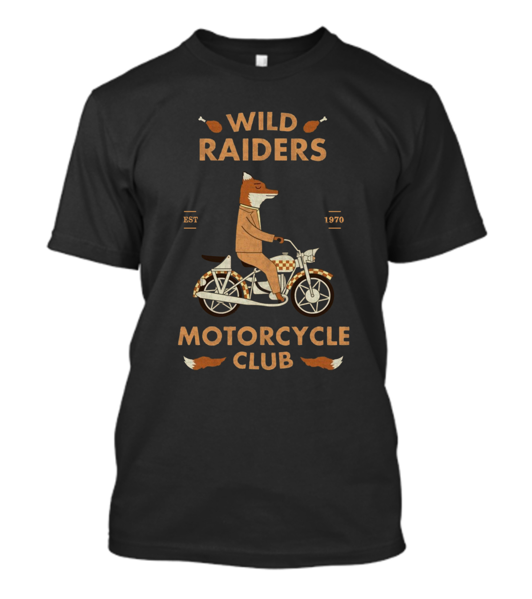 Wild Raiders Motorcycle Club Fantastic Mr. Fox Riding Since 1970 T-Shirt