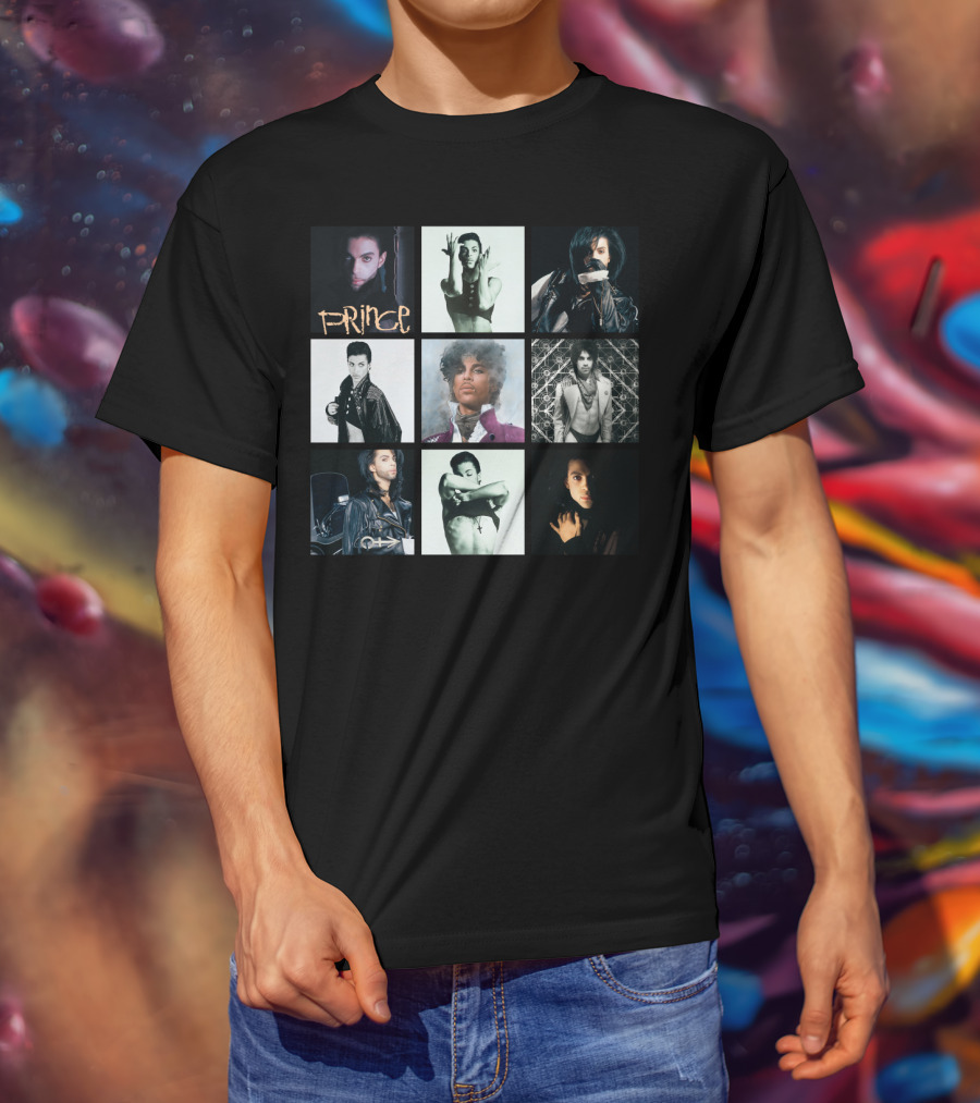 Prince Iconic Album Collection Collage: The Very Best Imagery T-Shirt