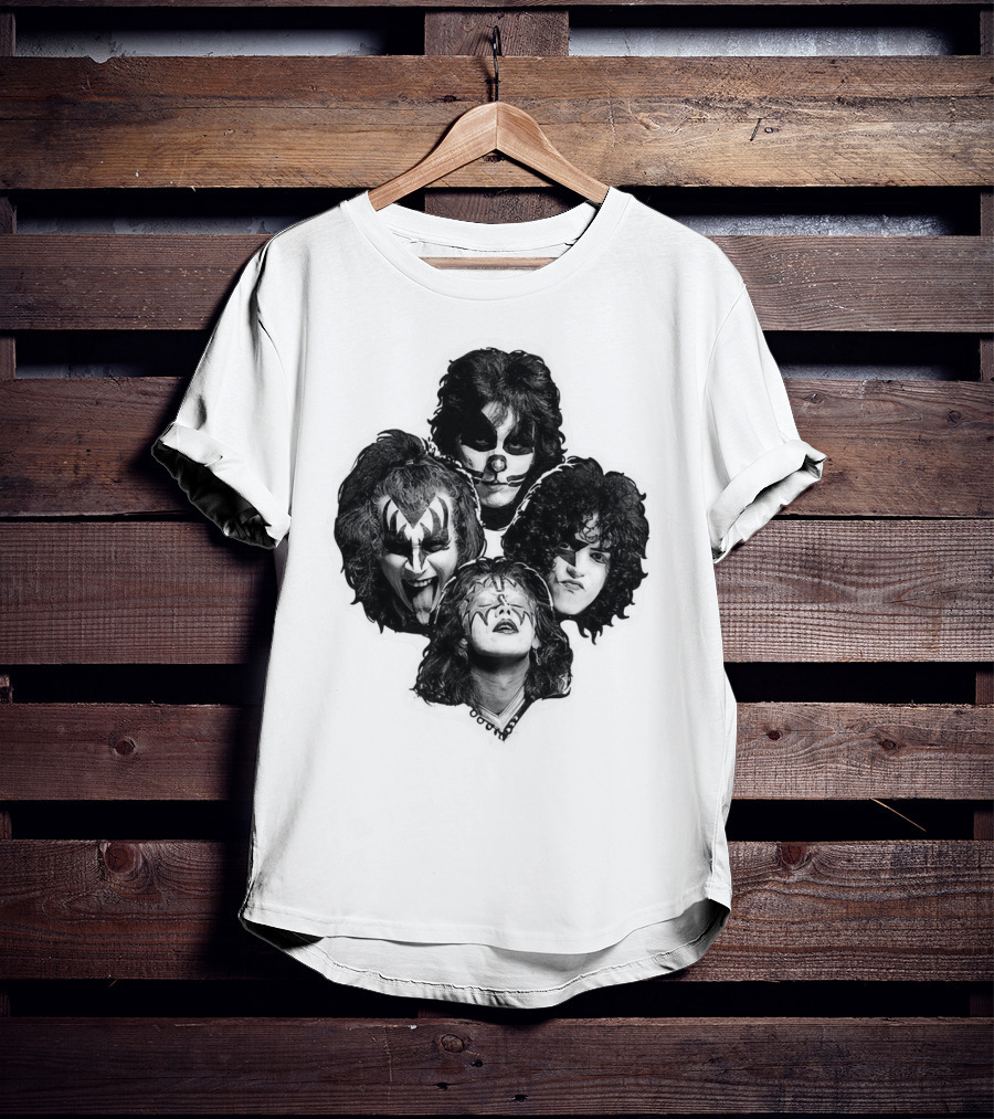 Kiss Band Iconic Makeup Memes Faces Compilation T-Shirt
