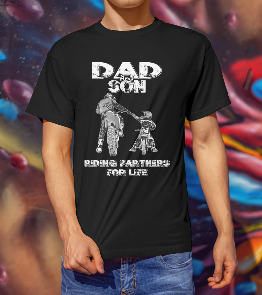 Dad And Son Riding Partners For Life T-Shirt