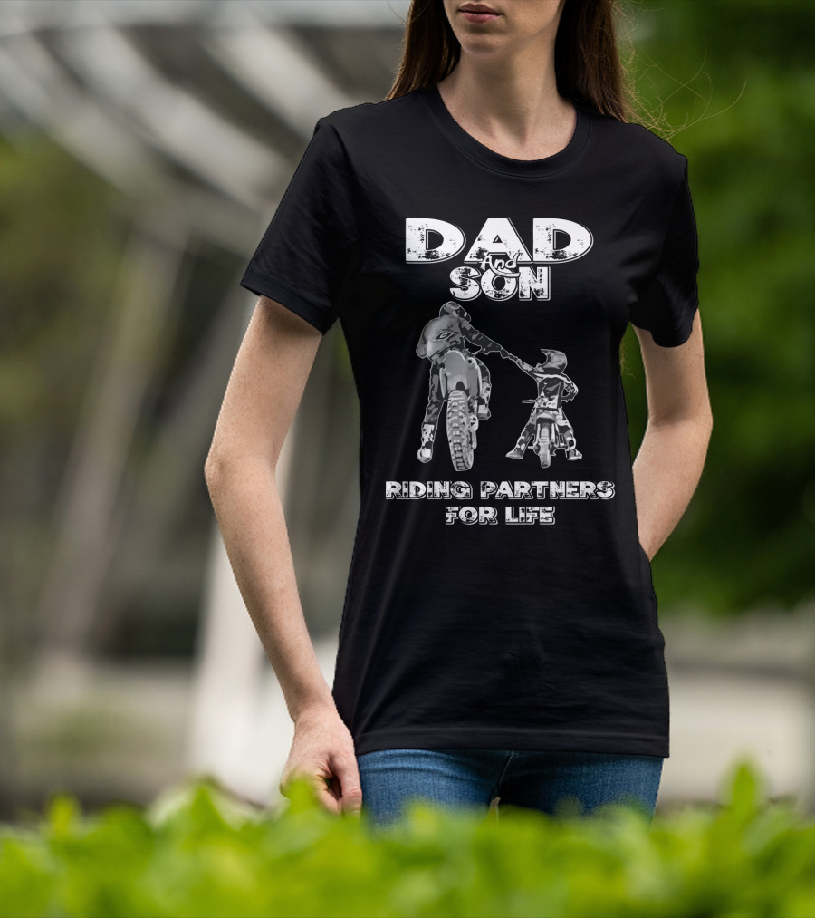 Dad And Son Riding Partners For Life T-Shirt