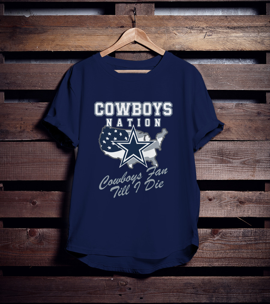 COWBOYS NATION Cowboys Fan Till I Die Star Map T-Shirt