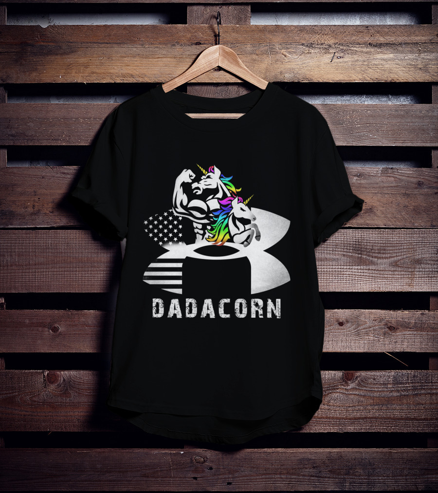 Dadacorn Unicorn Dad Flag Bald Eagle T-Shirt