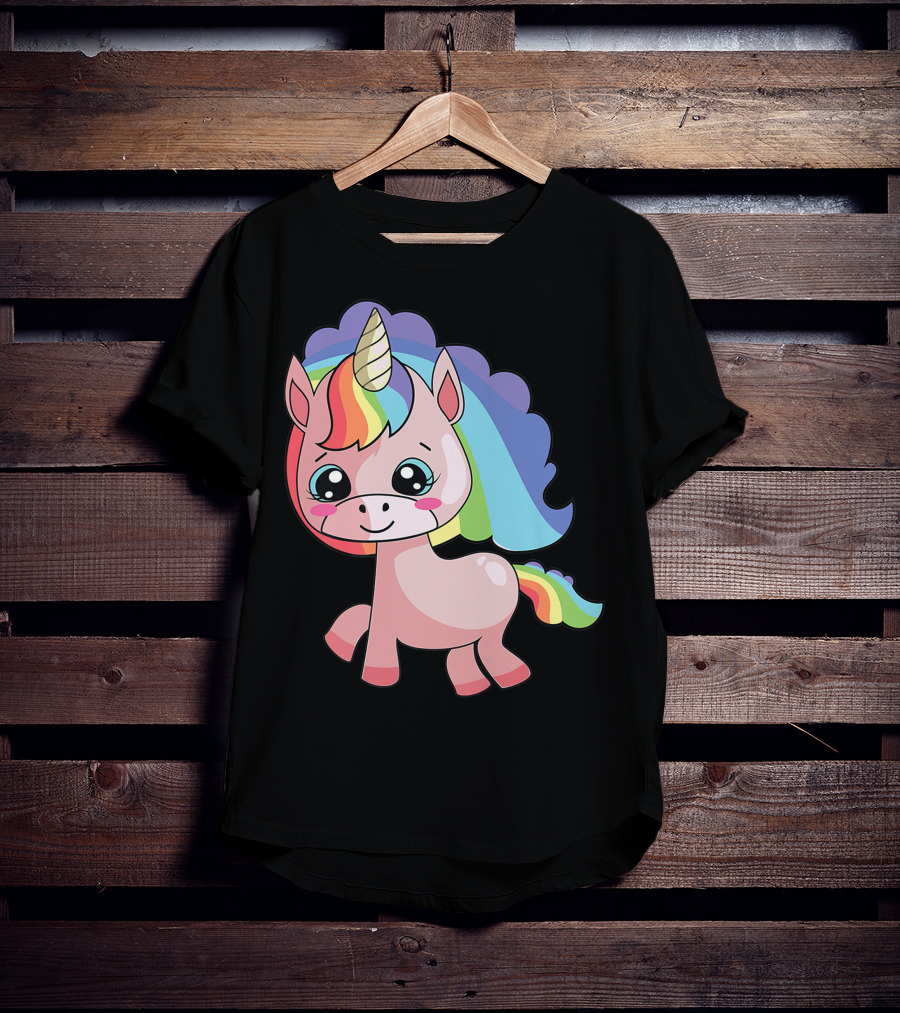 Cute Rainbow Unicorn For Unicorn Lover T-Shirt