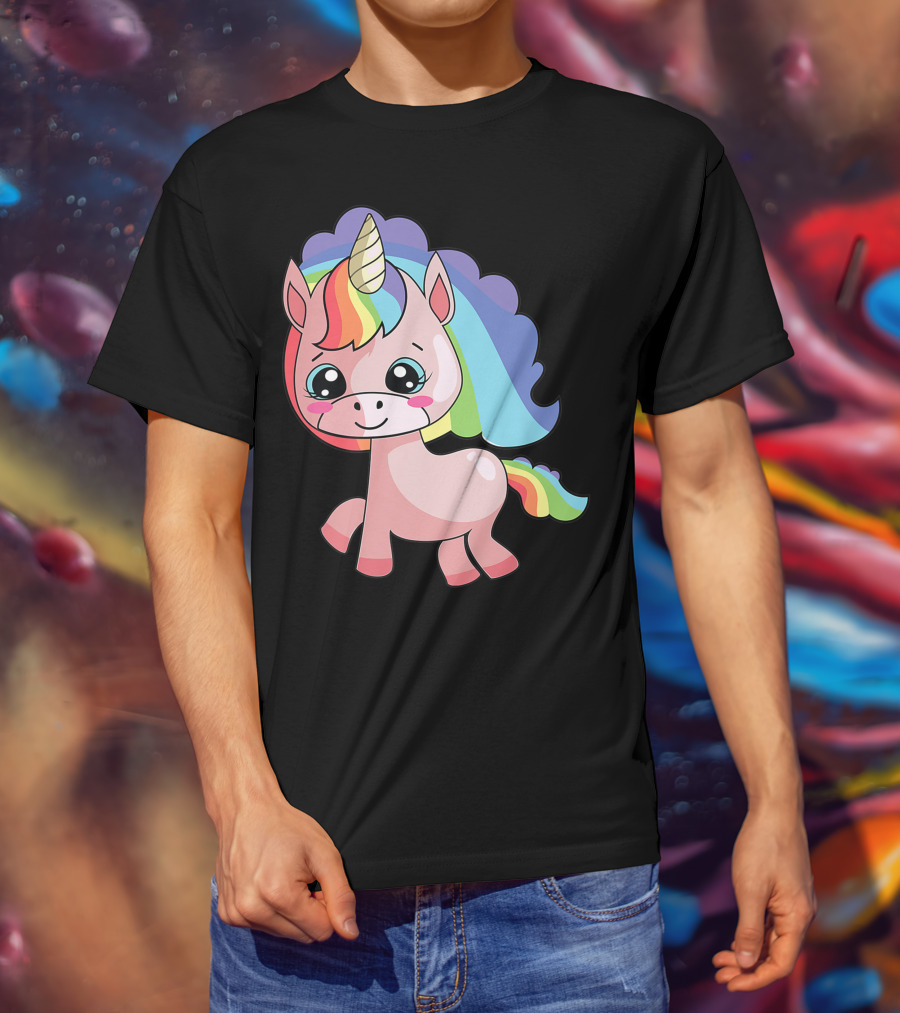 Cute Rainbow Unicorn For Unicorn Lover T-Shirt