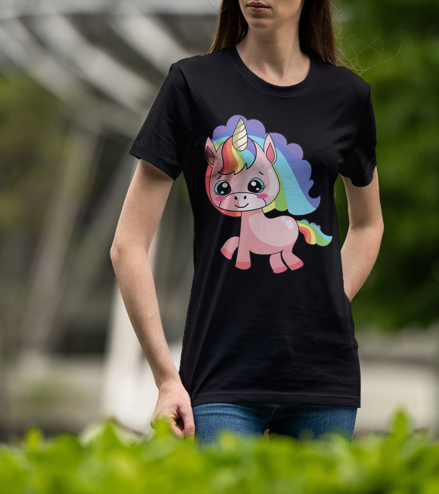 Cute Rainbow Unicorn For Unicorn Lover T-Shirt