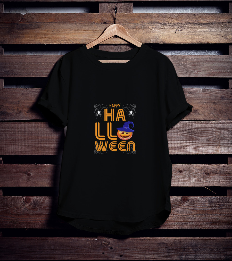 Happy Halloween Pumpkin Spider Webs T-Shirt