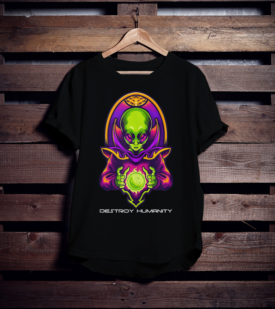 Destroy Humanity Funny Alien Gamer Birthday T-Shirt