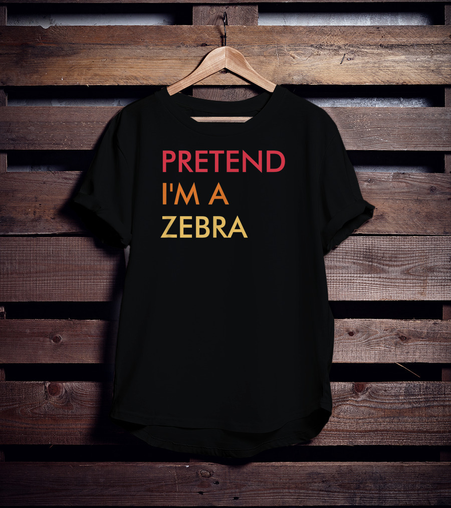 Pretend I'm A Zebra Lazy Halloween Party T-Shirt