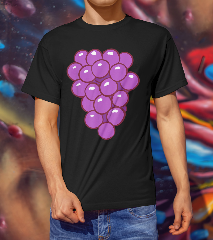 Funny Halloween Purple Grape Cluster T-Shirt