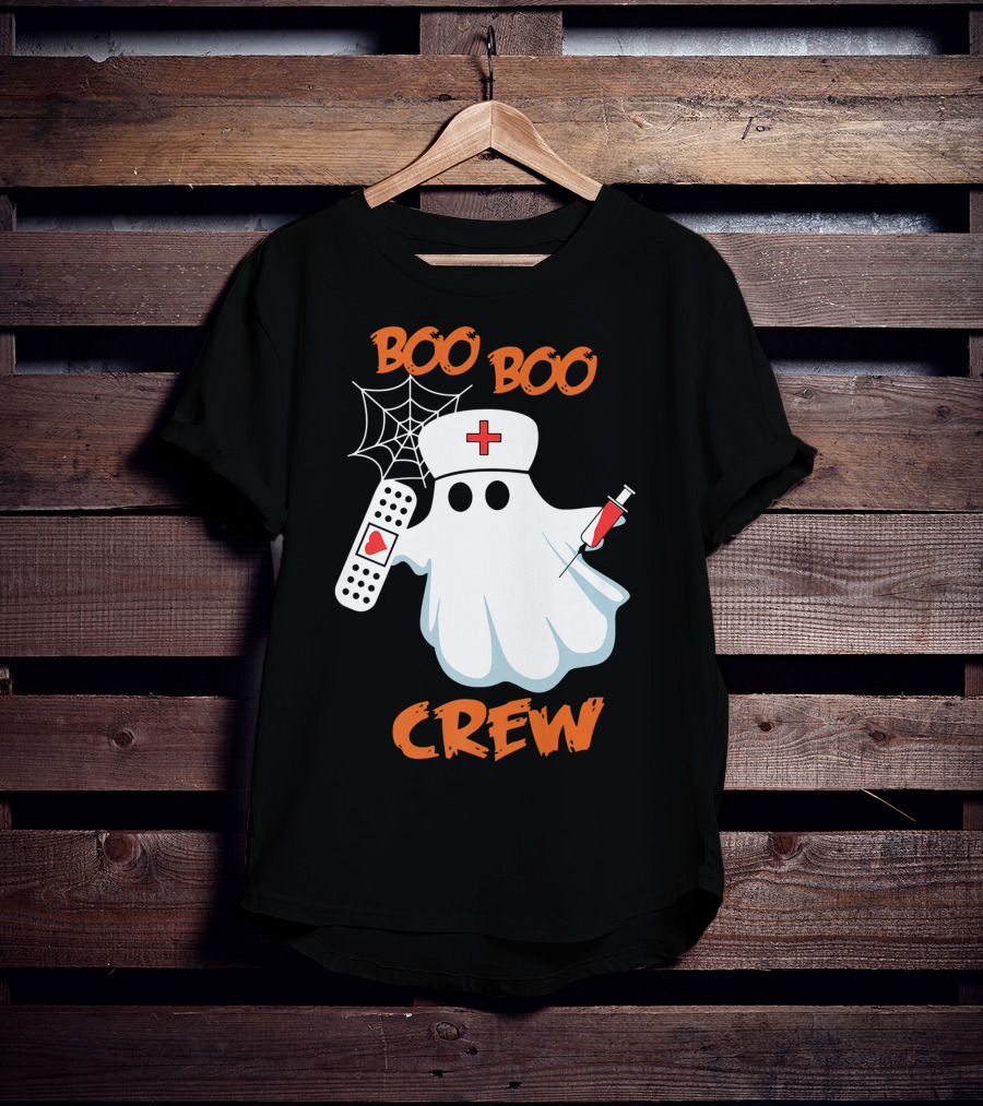Boo Boo Crew Funny Halloween Nurse RN Medical EMS Staff T-Shirt