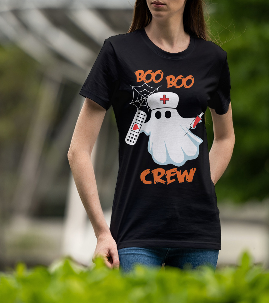 Boo Boo Crew Funny Halloween Nurse RN Medical EMS Staff T-Shirt