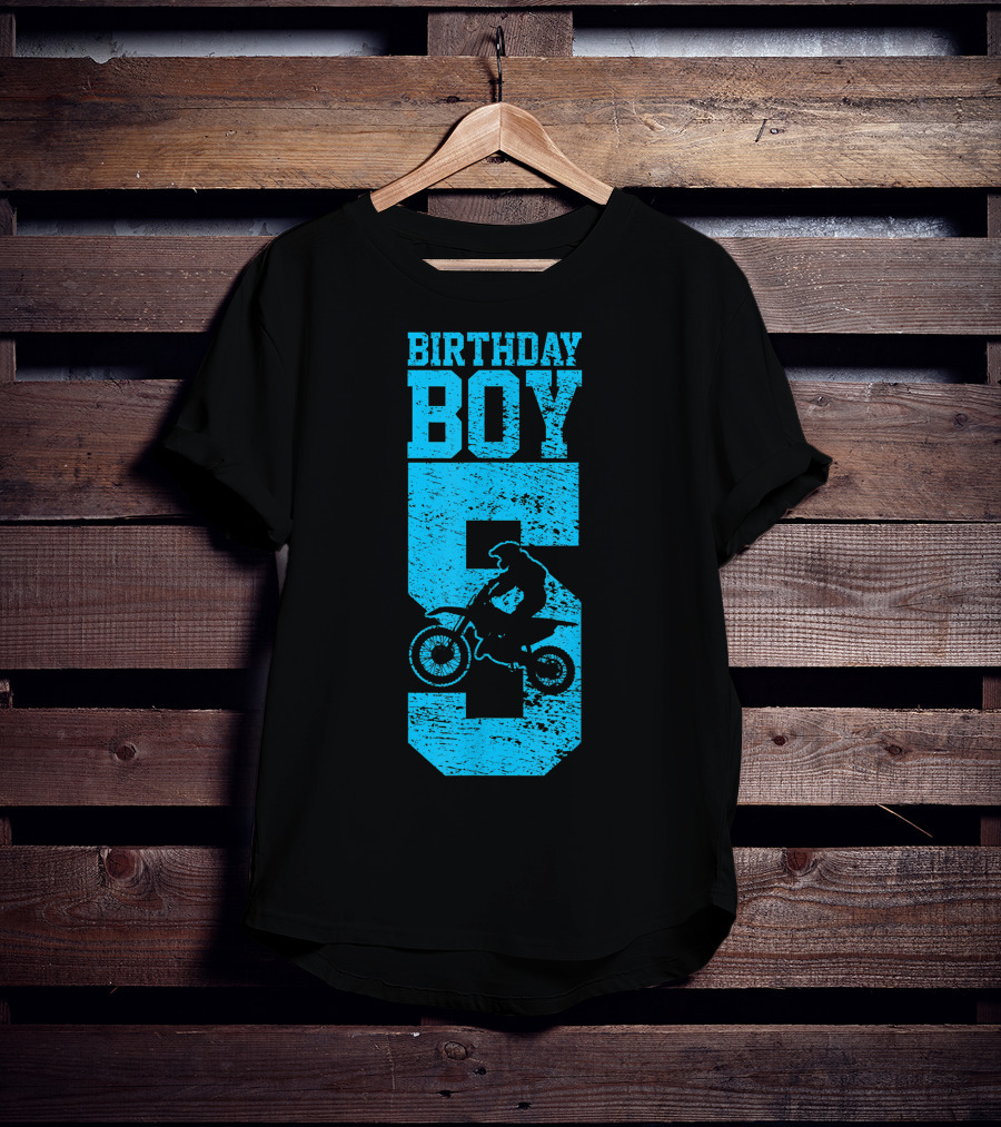 Birthday Boy 5 Motocross Dirt Bike T-Shirt
