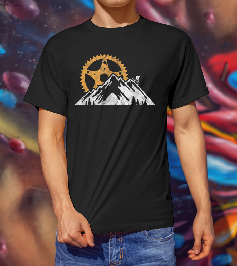 Mountain Bike Cycling Bicycle Gear And Downhill Adventure Biking T-Shirt