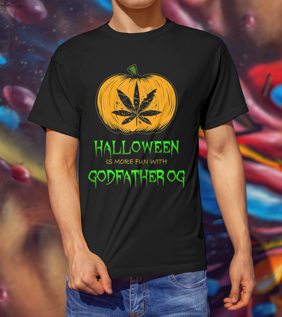 Halloween Is More Fun With Godfather OG Weed Pumpkin T-Shirt