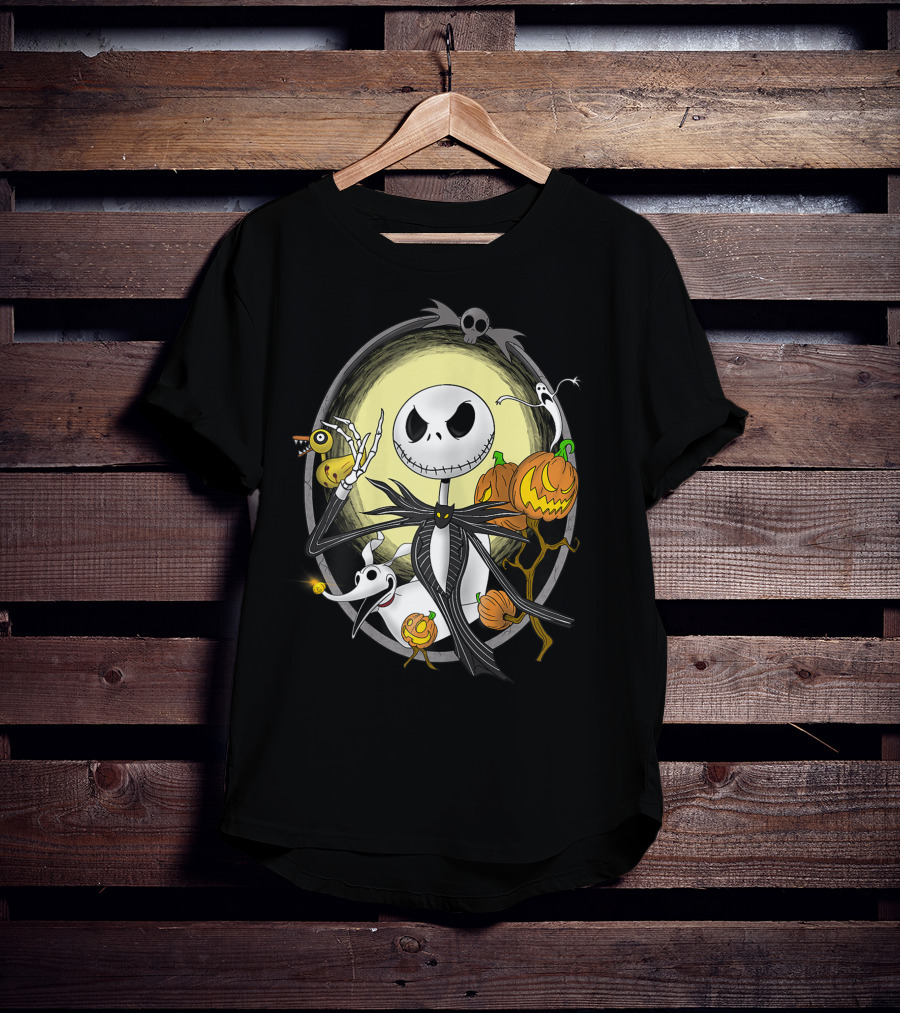 Jack Skellington Halloween Best With Zero And Pumpkins T-Shirt