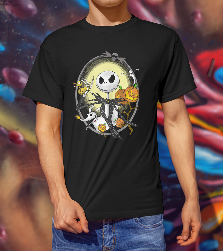 Jack Skellington Halloween Best With Zero And Pumpkins T-Shirt