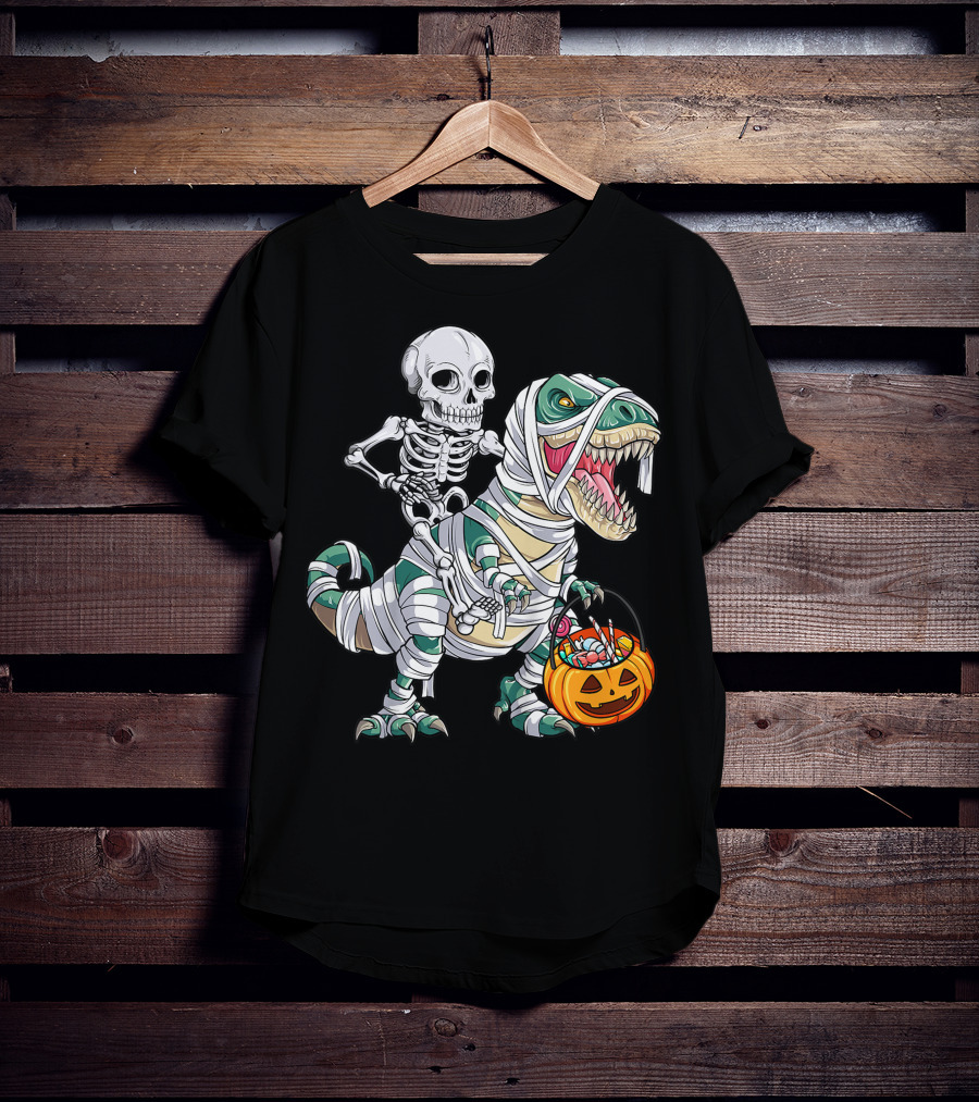 Skeleton Mummy Dinosaur Rex Halloween Best T-Shirt
