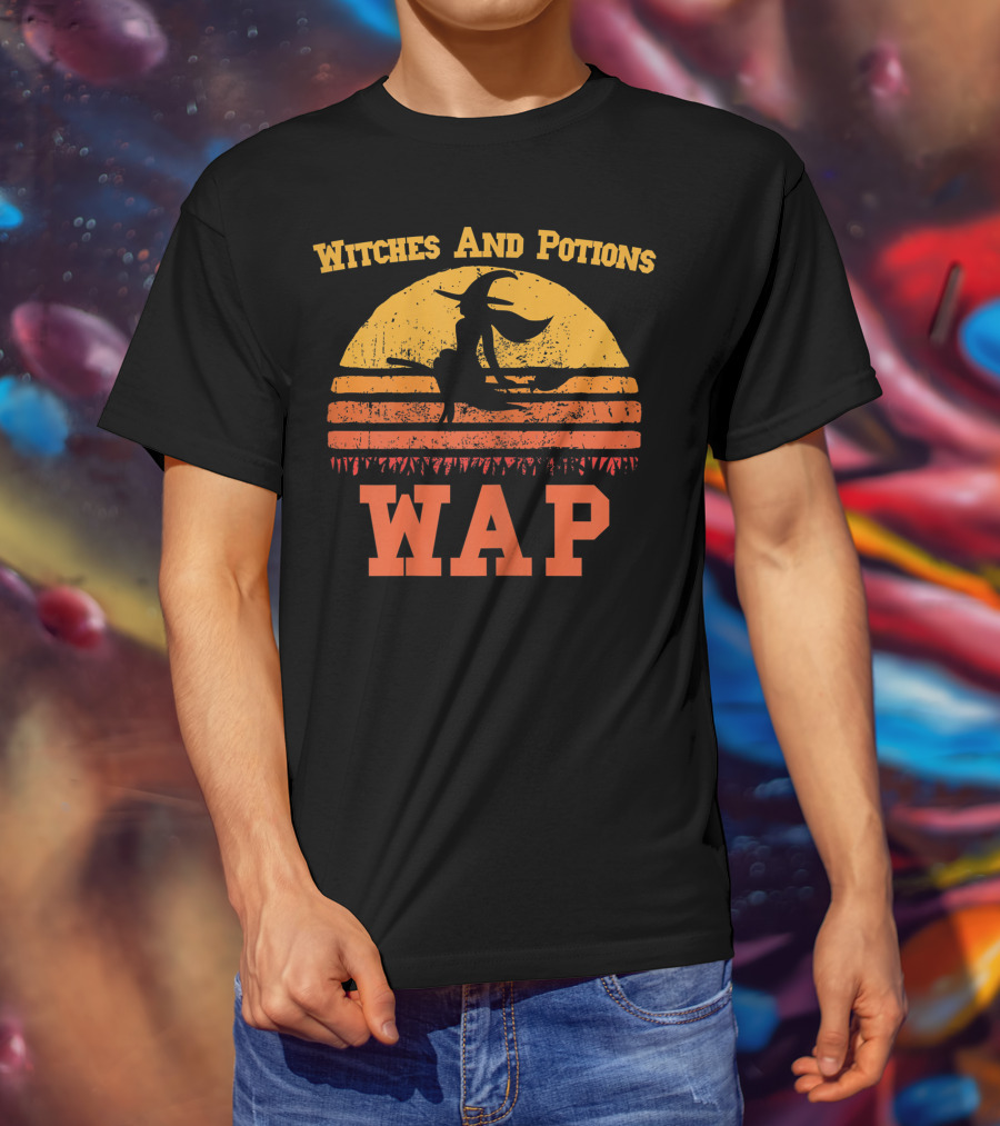 Wap Witches And Potions Retro Halloween T-Shirt