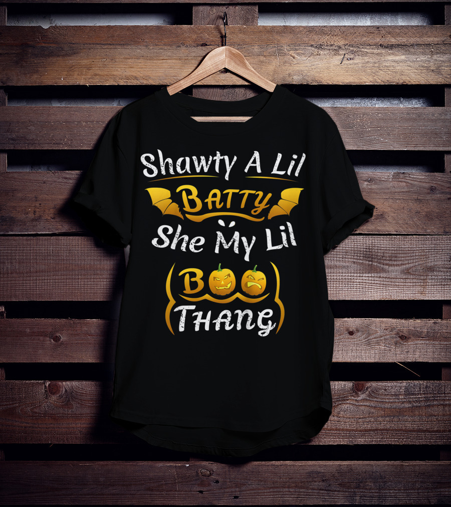 Shawty A Lil Batty She My Lil Boo Thang Pumpkin Halloween T-Shirt
