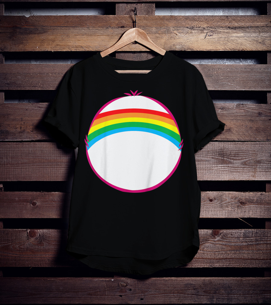 Adult Bear Cheer Rainbow Classic Icon Rainbow Arch T-Shirt
