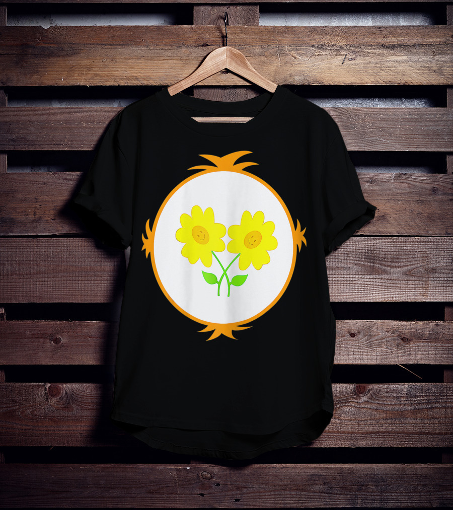 I Care Funny Halloween Bear Costume Best Friend Smiling Flowers T-Shirt