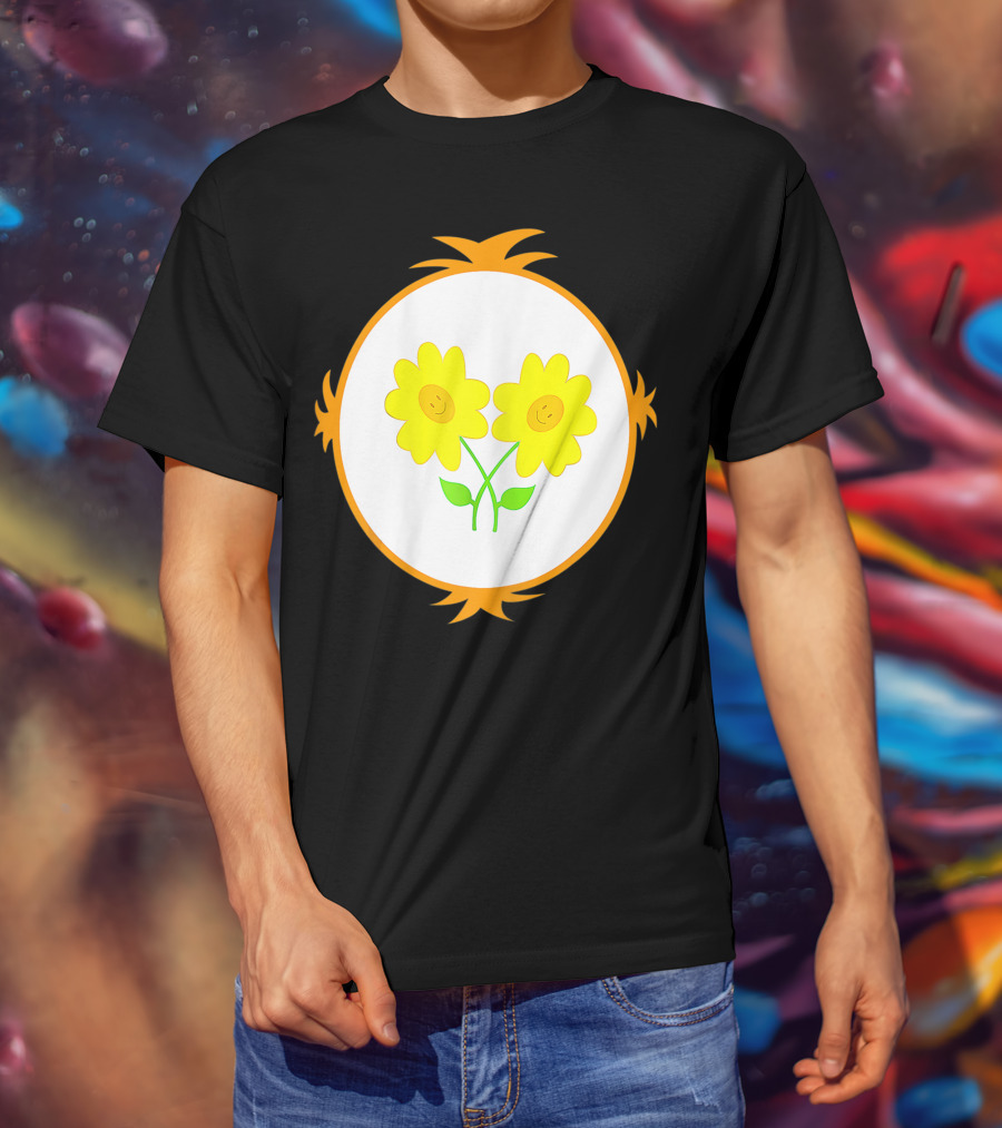 I Care Funny Halloween Bear Costume Best Friend Smiling Flowers T-Shirt