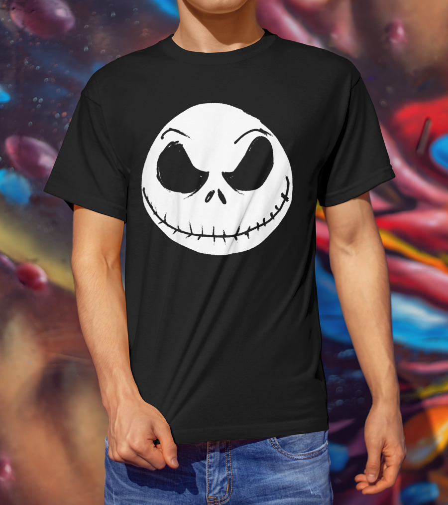 The Nightmare Before Christmas Jack Skellington Face Iconic Grinning Expression T-Shirt