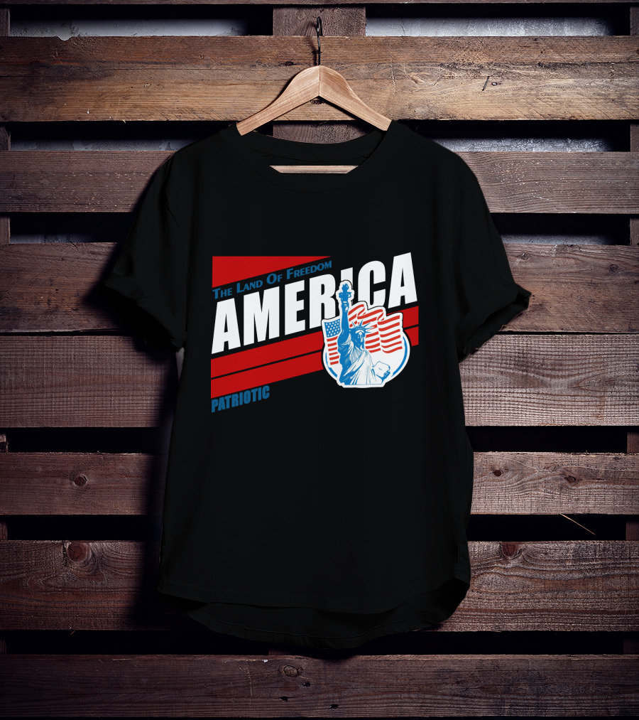 The Land Of Freedom America Patriotic Statue Of Liberty T-Shirt