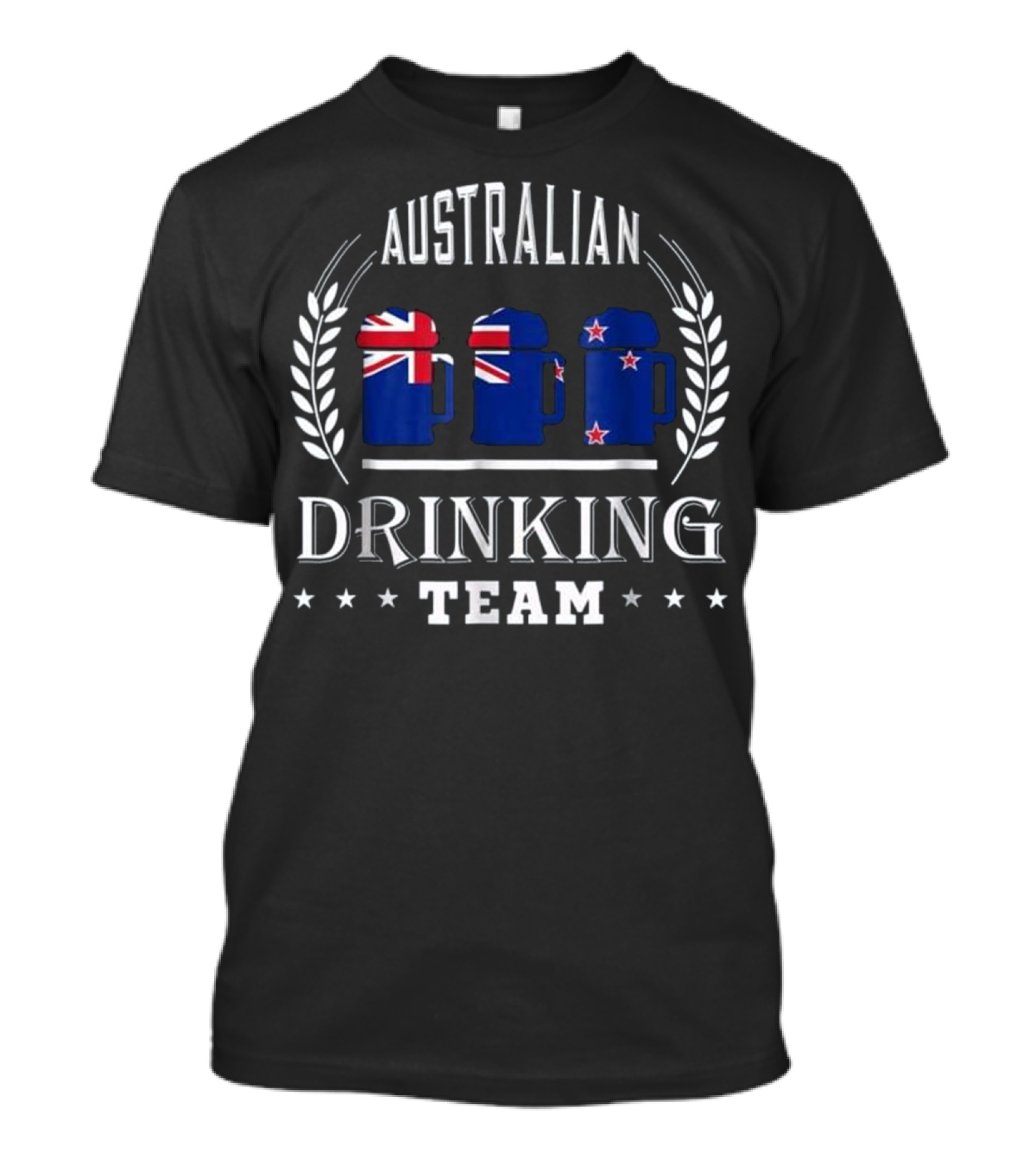 Australian Drinking Team Beer Mugs With Australian And New Zealand Flags T-Shirt