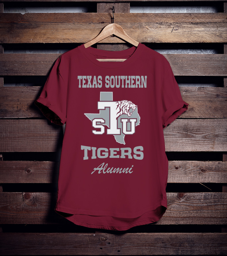 Texas Southern Tigers TSU Alumni Texas Outline T-Shirt