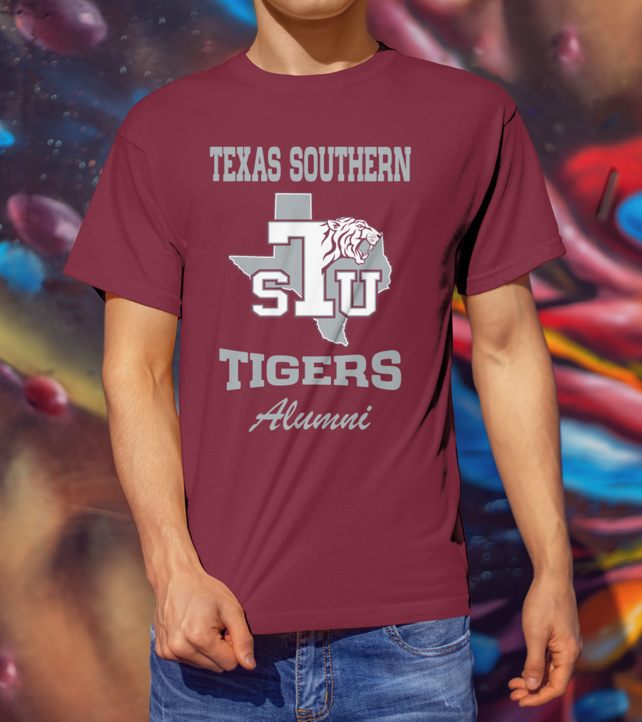 Texas Southern Tigers TSU Alumni Texas Outline T-Shirt