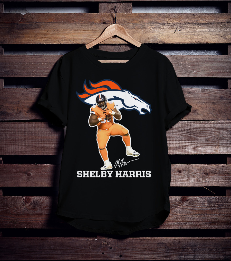 Shelby Harris Denver Broncos Official Signature Football Player Merchandise T-Shirt