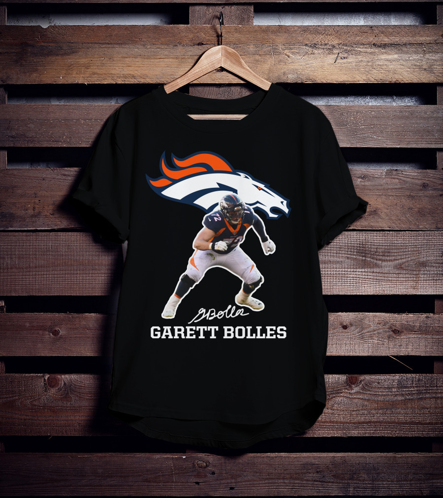 Denver Broncos Garett Bolles Signature Football Player T-Shirt