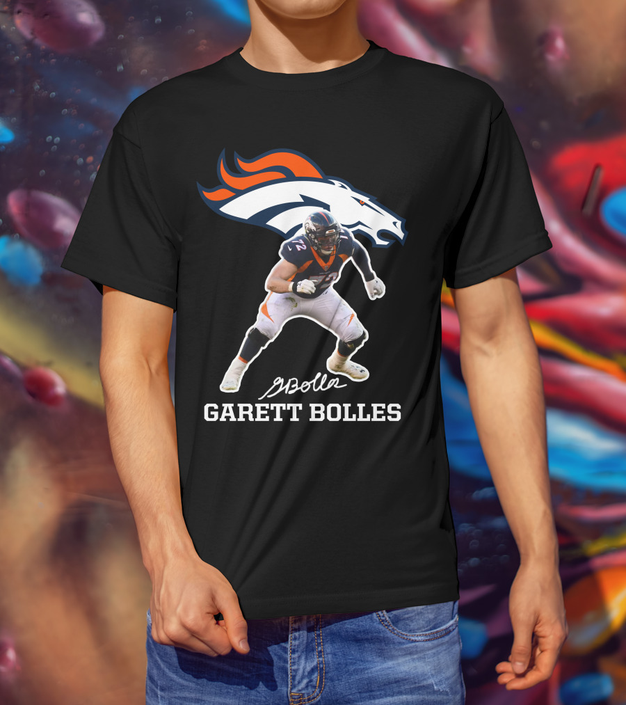 Denver Broncos Garett Bolles Signature Football Player T-Shirt