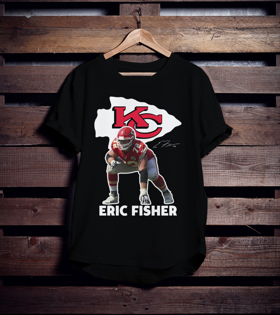 KC Chiefs Eric Fisher 72 Football Signature T-Shirt