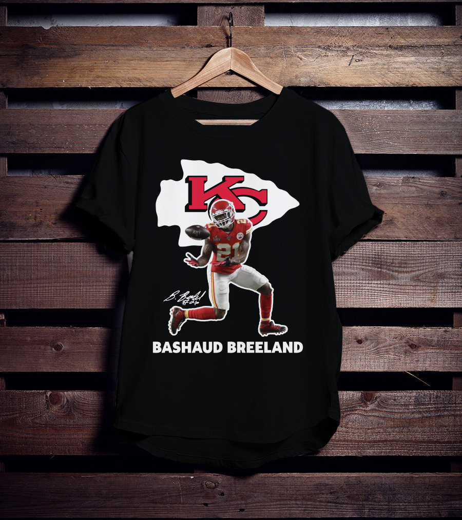 Bashaud Breland Kansas City Chiefs Super Bowl Liv 21 Kc Logo Signature T-Shirt