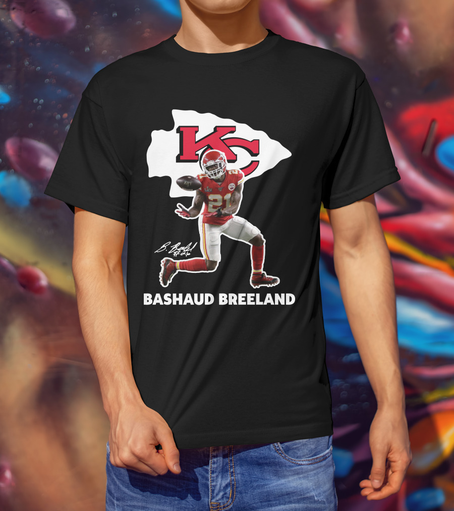 Bashaud Breland Kansas City Chiefs Super Bowl Liv 21 Kc Logo Signature T-Shirt