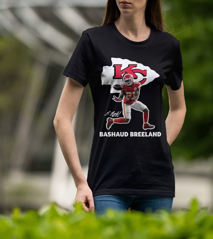 Bashaud Breland Kansas City Chiefs Super Bowl Liv 21 Kc Logo Signature T-Shirt