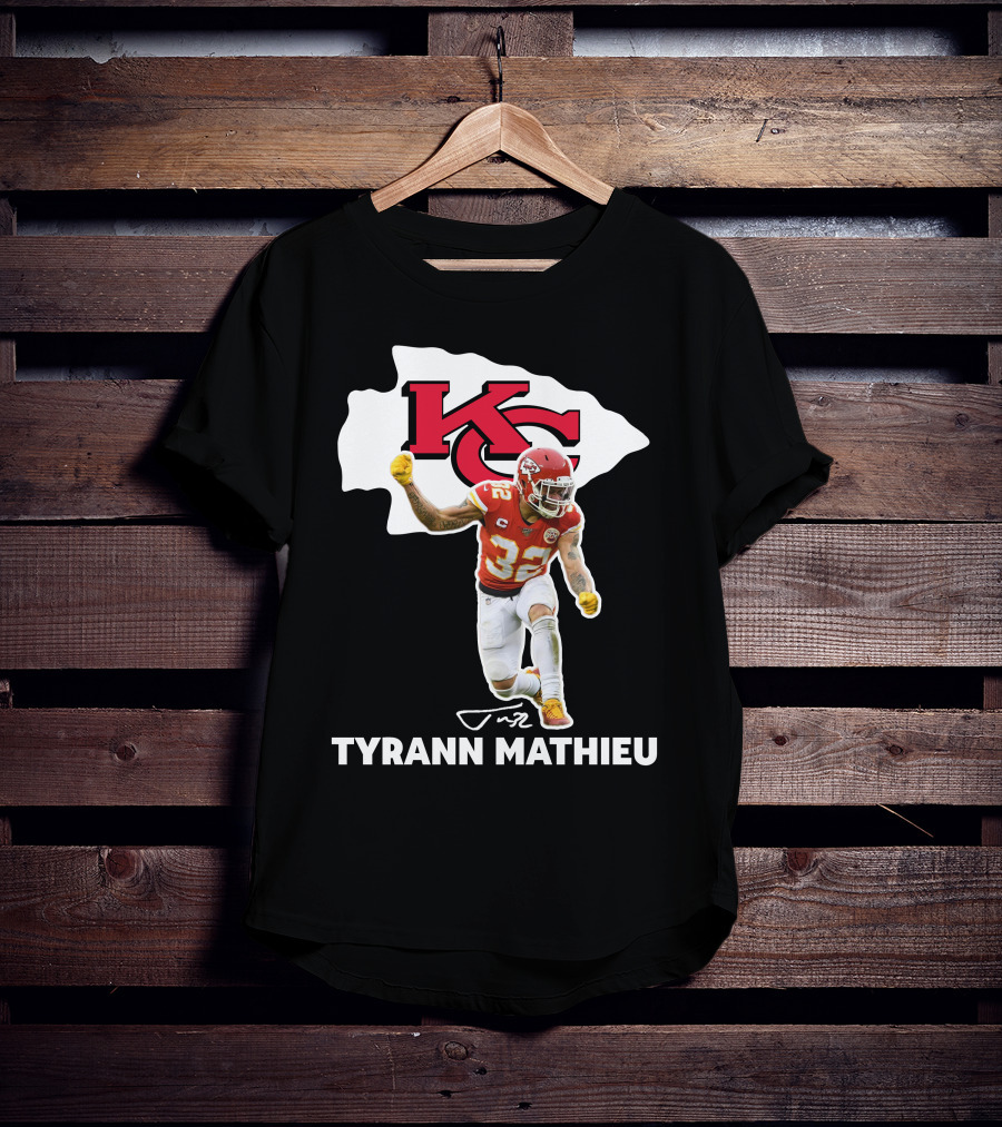 Tyrann Mathieu Kansas City Chiefs KC Football 32 Signature T-Shirt