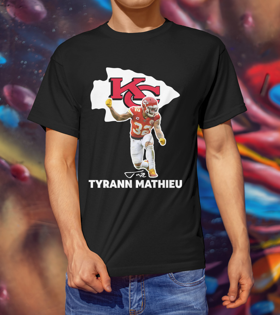 Tyrann Mathieu Kansas City Chiefs KC Football 32 Signature T-Shirt