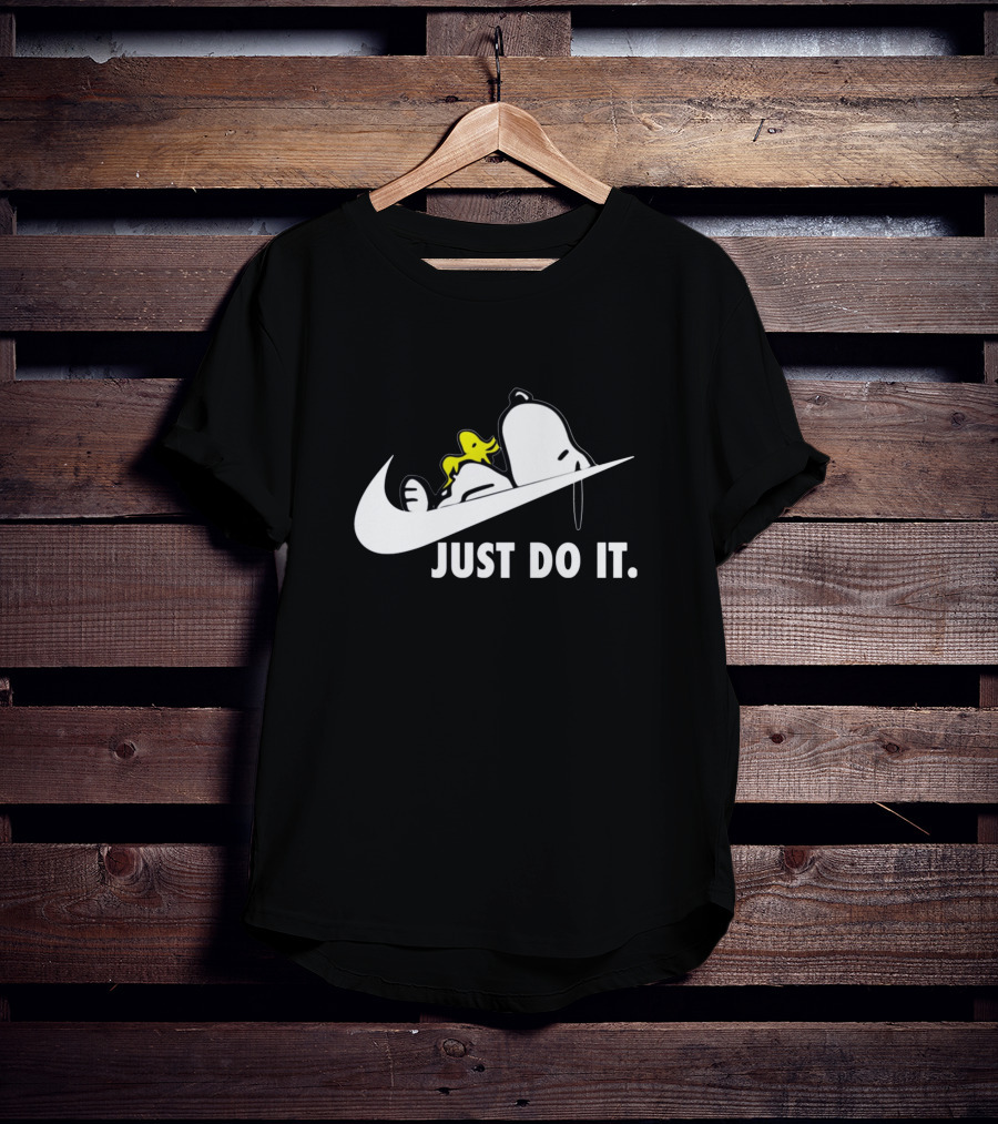 Snoopy And Woodstock Just Do It Swoosh T-Shirt