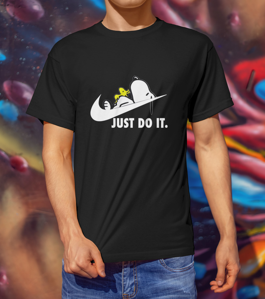 Snoopy And Woodstock Just Do It Swoosh T-Shirt