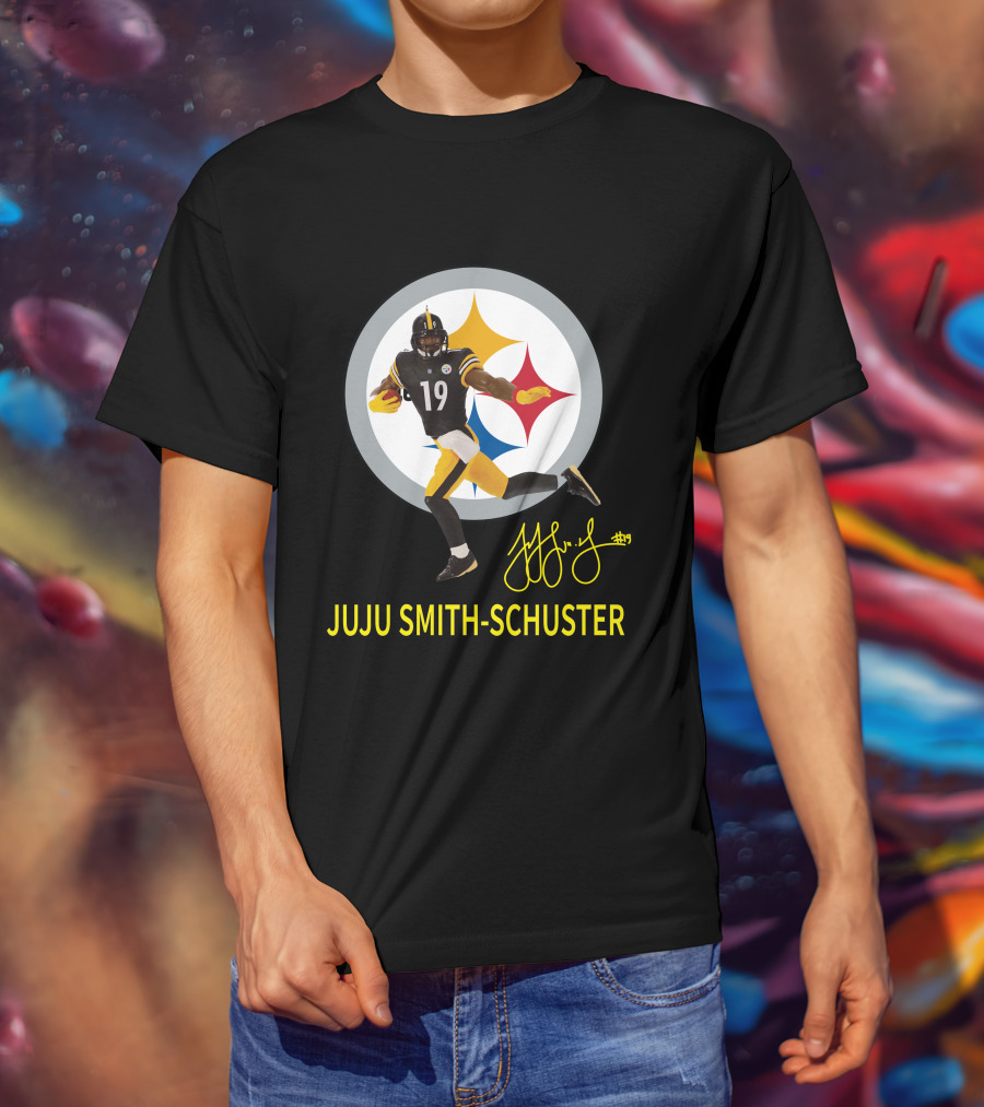 Juju Smith-Schuster 19 Pittsburgh Steelers Football Player Signature T-Shirt