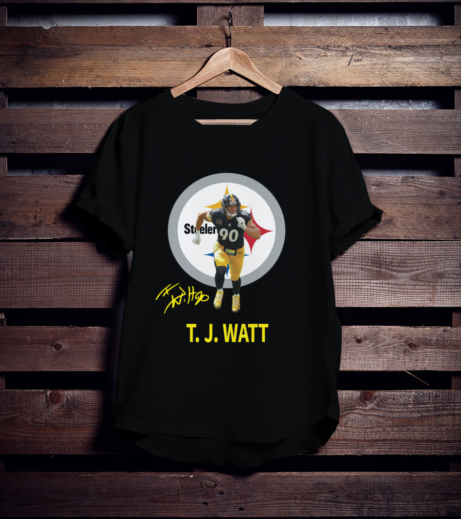 Pittsburgh Steelers T.j. Watt 90 Player Signature T-Shirt