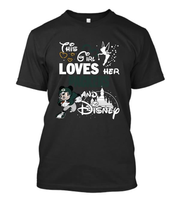 This Girl Loves Her Packers And Disney Mickey T-Shirt