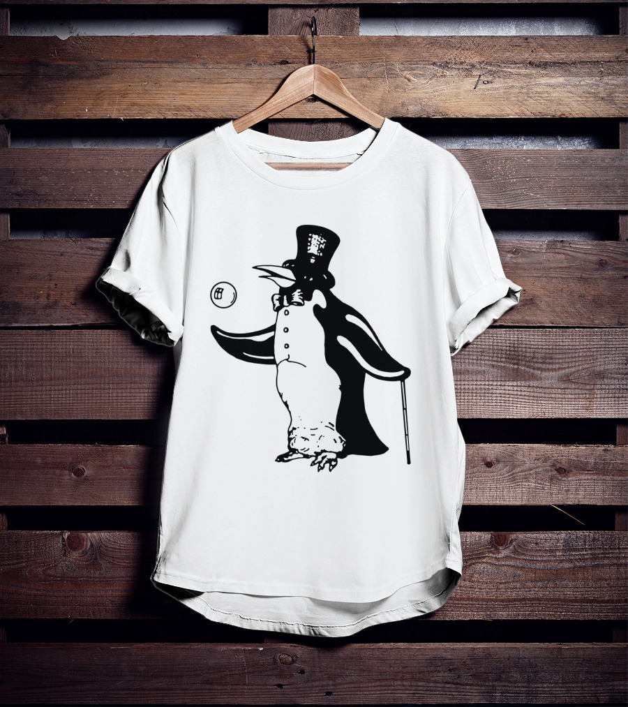 Fw 12 Penguin With Top Hat And Bow Tie 8 Ball T-Shirt