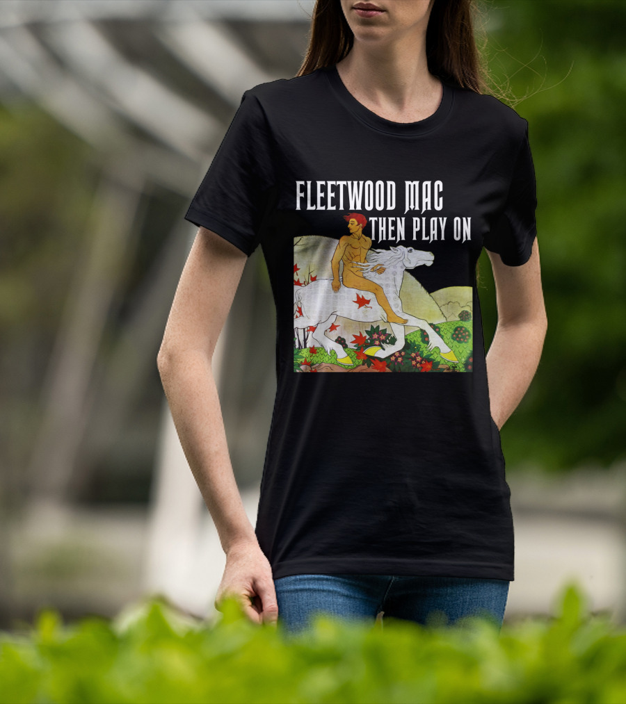 Fw 22 Male Figure Riding White Horse With Autumn Leaves T-Shirt